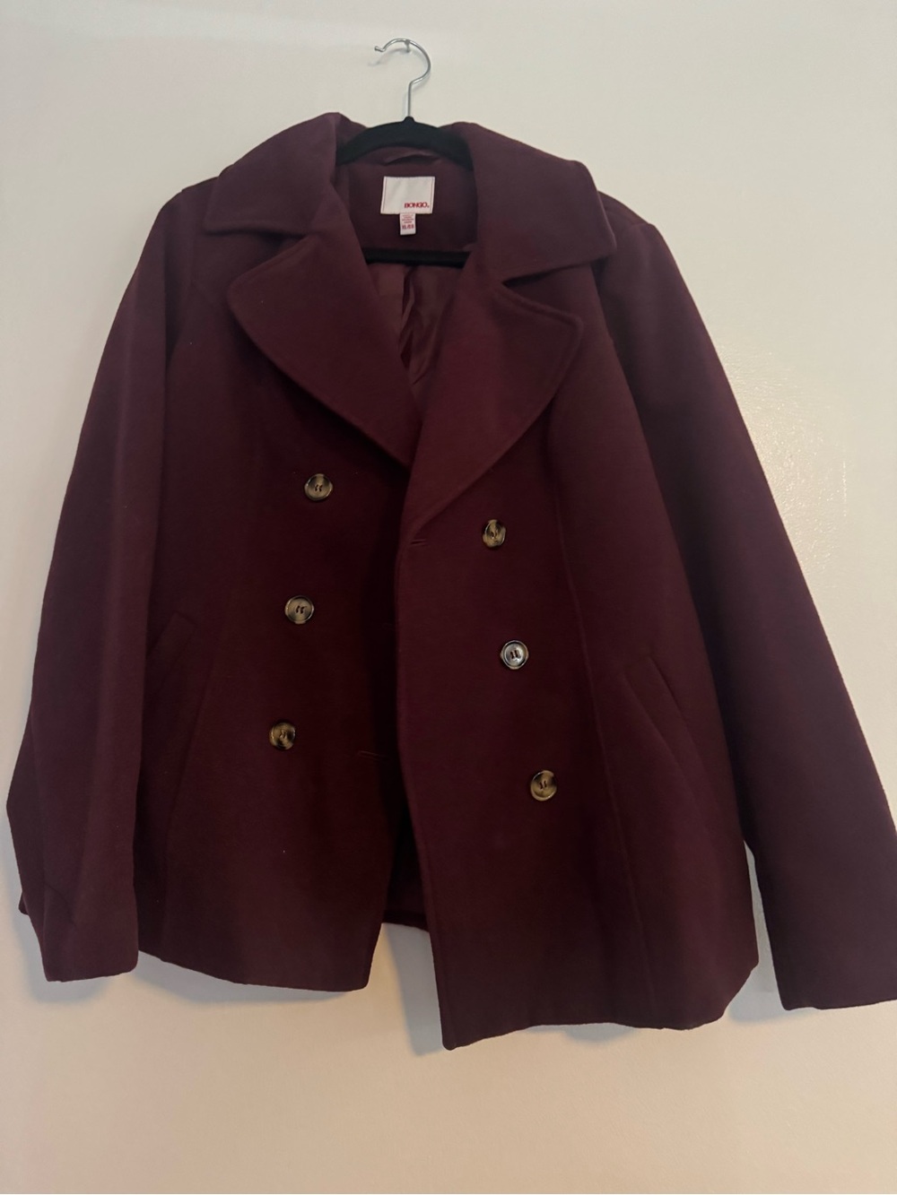 Women’s Peacoat - Burgundy